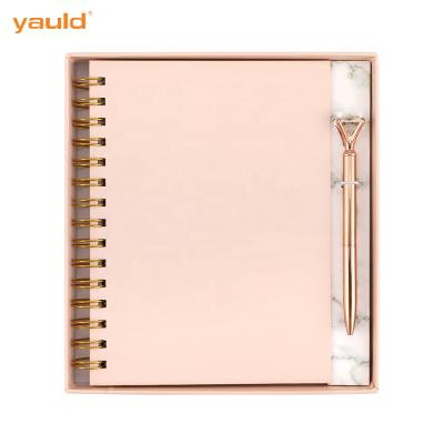 China New Product Cute Business Corporate Notebook And Pen Gift Set , Customized Pink Box Best Women Stationery Gift Sets for sale