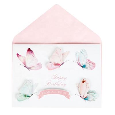 China North American Hot Selling Custom Printing Happy Birthday Cards, Handmade 3D Flying Butterfly Greeting Cards for sale