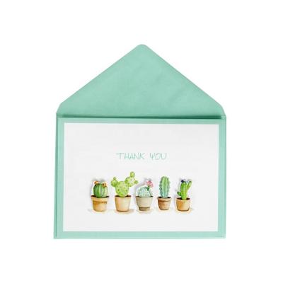 China North American Wholesale Custom Printing Thank You Cards , Handmade Cute 3D Cactus Greeting Cards for sale