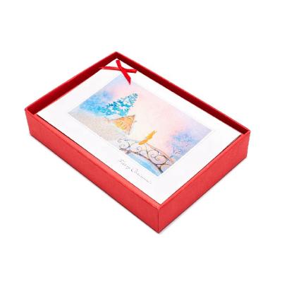 China North American Custom Handmade Holiday Cards, Snow Scene Christmas Boxed Cards (10 Cards with Envelopes) for sale