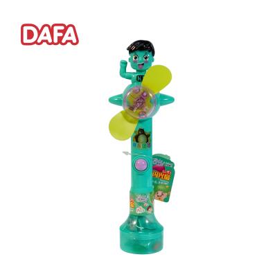 China Cartoon Toys Hot Selling Candy Candy Toy Flash Fan Holder With Chocolate Bean For Kids for sale