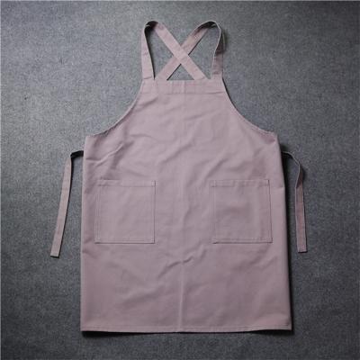 China Cleaning Cooking Cotton Baking Painting Aprons With Back Pocket Cross Logo Kitchen Restaurant Hotel Cafe Custom Bar Apron for sale