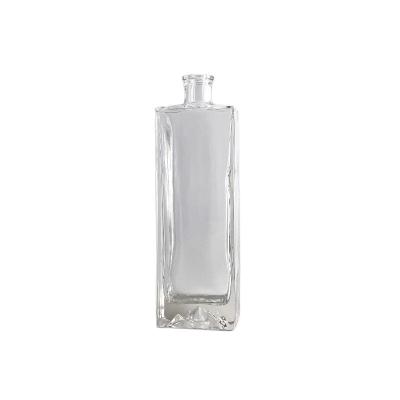 China Super Beverage 500ml Flint Glass Liquor Bottle For Whiskey Vodka Rum Juniper Rectangle Spirit Bottle Glass Bottles for sale