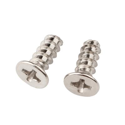 China Factory direct sale carbon steel flat tail head tapping screw nickel plated silver nickel plated flat for sale