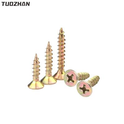 China Color Hardened Zinc Countersunk Head DIN7505 Hardened MDF Furniture Screws For Wood for sale