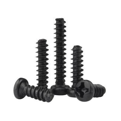 China Rust Resistant Carbon Steel Oxide Black Pan Head Self Tapping Screws m4 Screws for sale