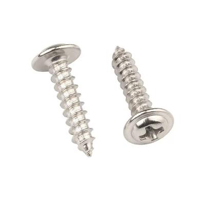 China Pan Factory Supply Direct Carbon Steel Nickel Plated Pan Head Covering Gasket Screws for sale