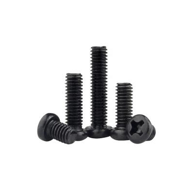 China Wholesale Black Soft Surface Exquisite Fine Thread Factory Price Quality Cross Recessed Pan Head Screws for sale