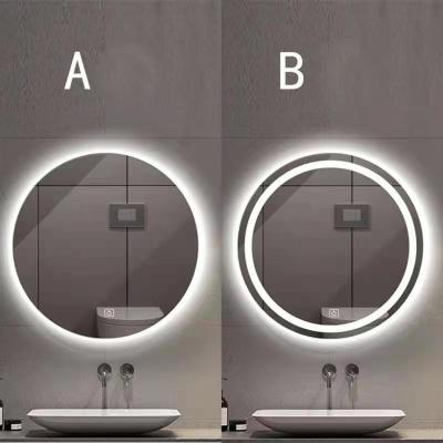 China Factory Direct 2-Face Wall Touch Screen LED Anti Fog Lights Round Smart Bathroom Mirror With Lights for sale