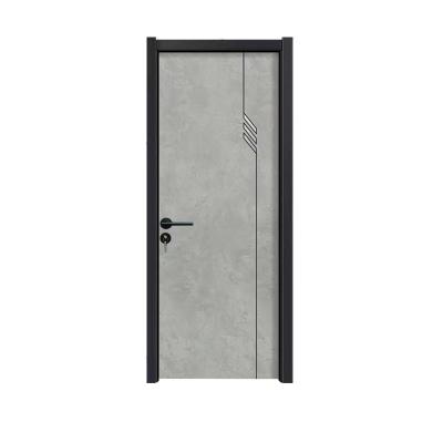 China Latest design cheap wooden door sound insulation china price metal strips room aluminum interior wooden door for sale