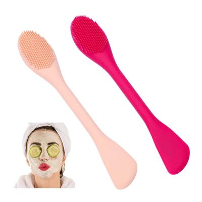 China For Cleaner Massage of New 2020 Doble Base Brush DIY Skin Care Silicone Commercial Multifunctional Side Facial Mask Applicator for sale