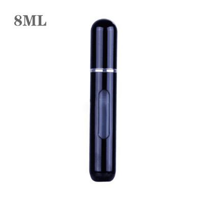 China Mini Custom Logo Empty Refillable Portable Metal Travel 8ml Aluminum Twist Up Atomizer Perfume Bottle for sale