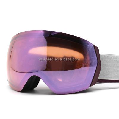 China Can Wear Myopia Glasses Colors Interchangeable Glass Spherical Glass Design Anti-scratch Anti-fog Magnetic Change Ski Goggles for sale