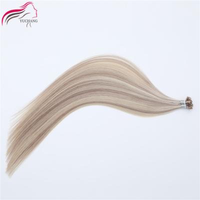 China No Big Hair Group Chemical Cuticle Aligned Human Flat Silk Piano Color Straight Keratin Hair Vigin Tip Flat Tip Hair Extension for sale