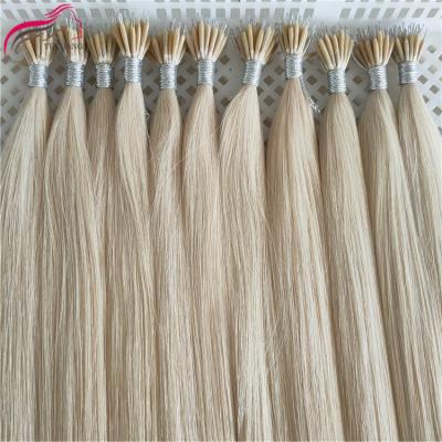 China No Chemical Wholesale Russian Manufacturer Double Drawn Cuticle Hair Extensions Remy Virgin Nano Ring Tip Aligned Nano Hair for sale