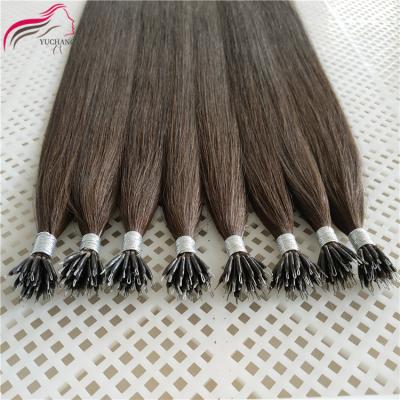 China No Chemical Pulled 100% Indian Silk Straight Virgin Remy Human Nano Hair Extensions Double Human Cuticle Aligned Link Nano Hair Extensions for sale