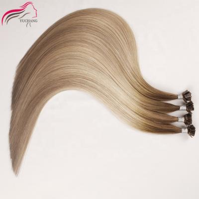 China No Chemical Luxury Good Quality Remy Russian Remy Wholesale Chemical Luxury Good Quality Virgin Horse Hair Factory Yuchang Hair Flat Extension for sale