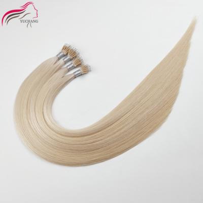 China No Chemical Wholesale Best Quality Russian Human Cuticle Aligned Hair 100% Nano Human Virgin Tip Nano Hair Extensions for sale