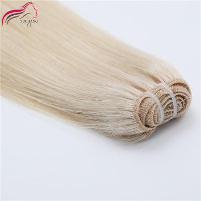 China No Weft 100% Chemical Human Cuticle Aligned Human Hair Weft Hair Extensions Double Weft 613 for sale