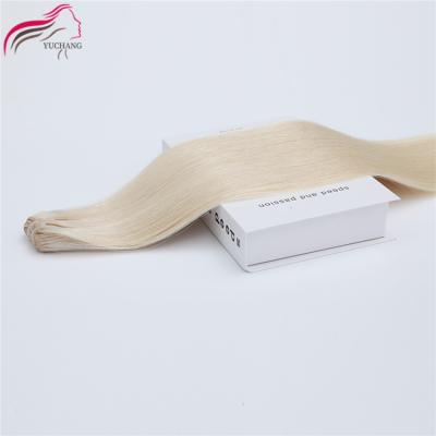 China No Chemical Russian Human Cuticle Aligned Human Hair Blonde Weft Weft Hair Extensions Double Straight Weft Bundles for sale