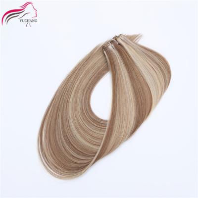 China No Cuticle Aligned Virgin Remy Weft Hair Piano Color Hair Extension Weft Chemical Natural Soft 100% Human Hair from Yuchang for sale