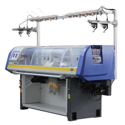 China New low noise computer 52inch 14gg shoe upper flat knitting machine with three system for sale