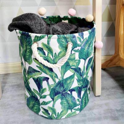 China New Design Canvas Laundry Storage Baskets CLASSIC Wholesale Foldable Large Basket Hamper for Toys or Clothes for sale