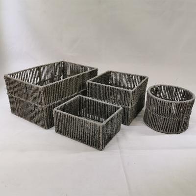 China New Luxurious Classic/Postmodern Mini Size Paper Rope Storage Basket Multifunctional Basket Storage Basket for sale