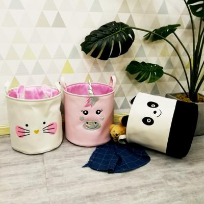 China Cute Animal Basket Children Storage Basket Minimalist Bedroom For Kids Room Laundry Basket With Rabbit Ears Decoration for sale