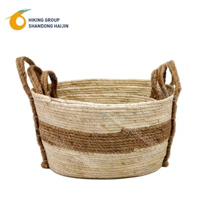 China Customized Hot Selling Sustainable Grass Basket Grass Basket With Jute Rope For Home for sale