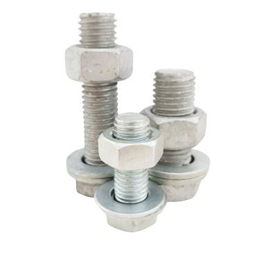 China Industry Fastener Bolts Made In China Steel Galvanized Hexagon Head Bolts Apply To Construction for sale