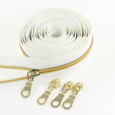 China Auto Lock 5# Nylon Gold Chain Metalized O/E Pipa (S63) Puller Gold Plating for sale