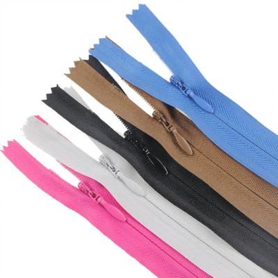 China Auto Lock Colored Invisible Nylon Skirt Zipper for sale