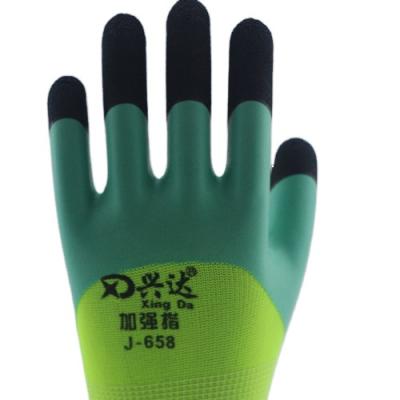 China China Direct Wholesale Construction Site Large Double Standard Rubber Latex Green Gloves for sale