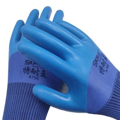 China Wholesale High Quality Heavy Duty Powder Free Latex Construction Site Embossing Cutting Gloves for sale