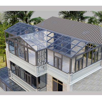 China Modern aluminum pergola motorized sunrooms 4 season 12 x 20 villa sunrooms homes glass aluminum for sale