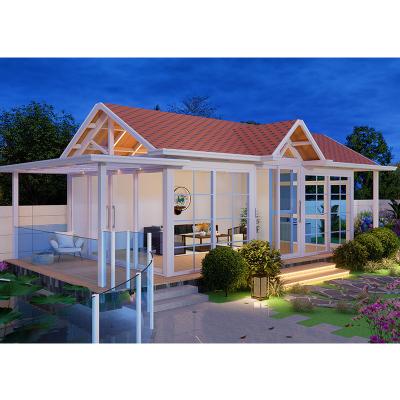 China Modern Free Standing Lowes Green House Sunroom Low Cost 3Mm Glass House for sale