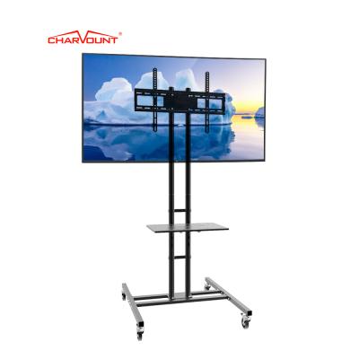 China Adjustable Height Removable Movable Trolley Bracket Universal Metal Charmount TV Cart TV Floor TV Mount for sale