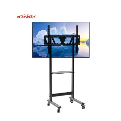 China MAX VESA Size 800X600mm Mobile TV Cart Metal Charmount Cart TV Mount Adjustable Demountable Trolley TV Bracket TV Cart for sale