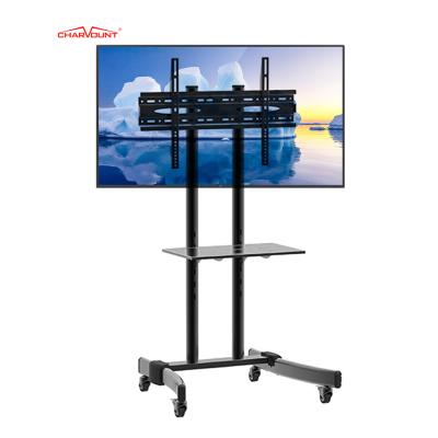 China Metal Charmount Mobile Tv Cart Height Adjustable Demountable Mount Cart Tv Bracket TV Cart For 32