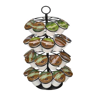 China Rotating Coffee Pods Rack Stand Nespresso Capsules Rack Coffee Pod Holder Kitchen Storage Racks for sale