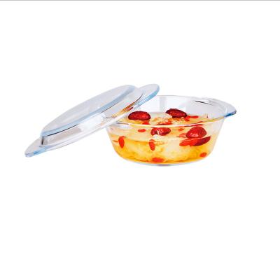 China Sustainable Cooking Dishes Glass Casserole Cooking Pot With Glass Cover for sale