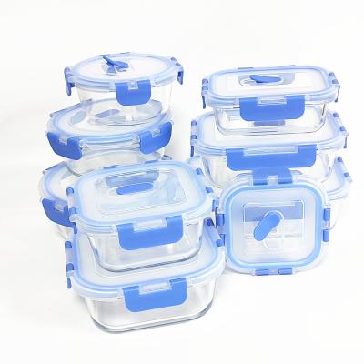 China Microwave Viable Refrigerator and Safe Have Thermal Shock Food Container Glass Food Container Sets for sale