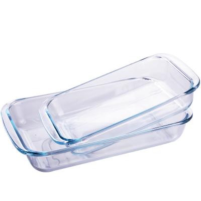 China Viable Clear Glass Baking Dish for Oven Glass Pan Rectangular Glass Bakeware for sale