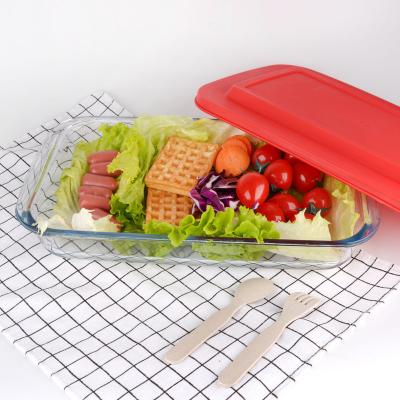 China 4 sets disposable glass bakeware set lid colored glass baking dish with insulation bag for sale