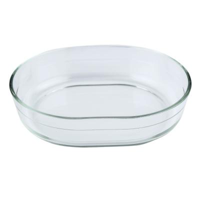 China Innovative Disposable Heat Resistant Glass Oval Household Clear Glass Bakeware Bakeware for sale