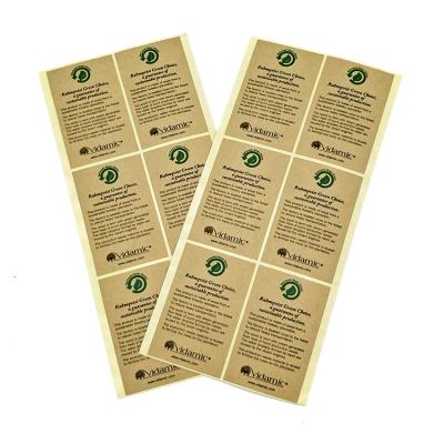 China Other Custom Printing Self Adhesive Kraft Paper Labels For Cosmetics Bottle Packaging Kraft Paper Labels Sticker For Bottle Package for sale