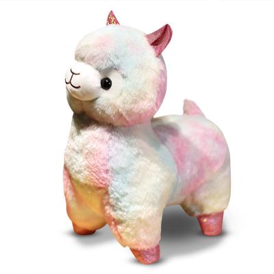 China Gift Rainbow Alpaca Plush Toys Sit Glow In The Dark for sale