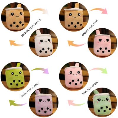 China Brand New 15cm Plush Flip Milk Tea Doll Soft Stuffed Custom Plush Toy Reversible Bubble Tea Peluches Boba for sale