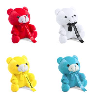 China Souvenir Custom Small Teddy Bear with LOGO Silk Ribbon Custom Plush Custom Doll Toy Promotional Gift for sale